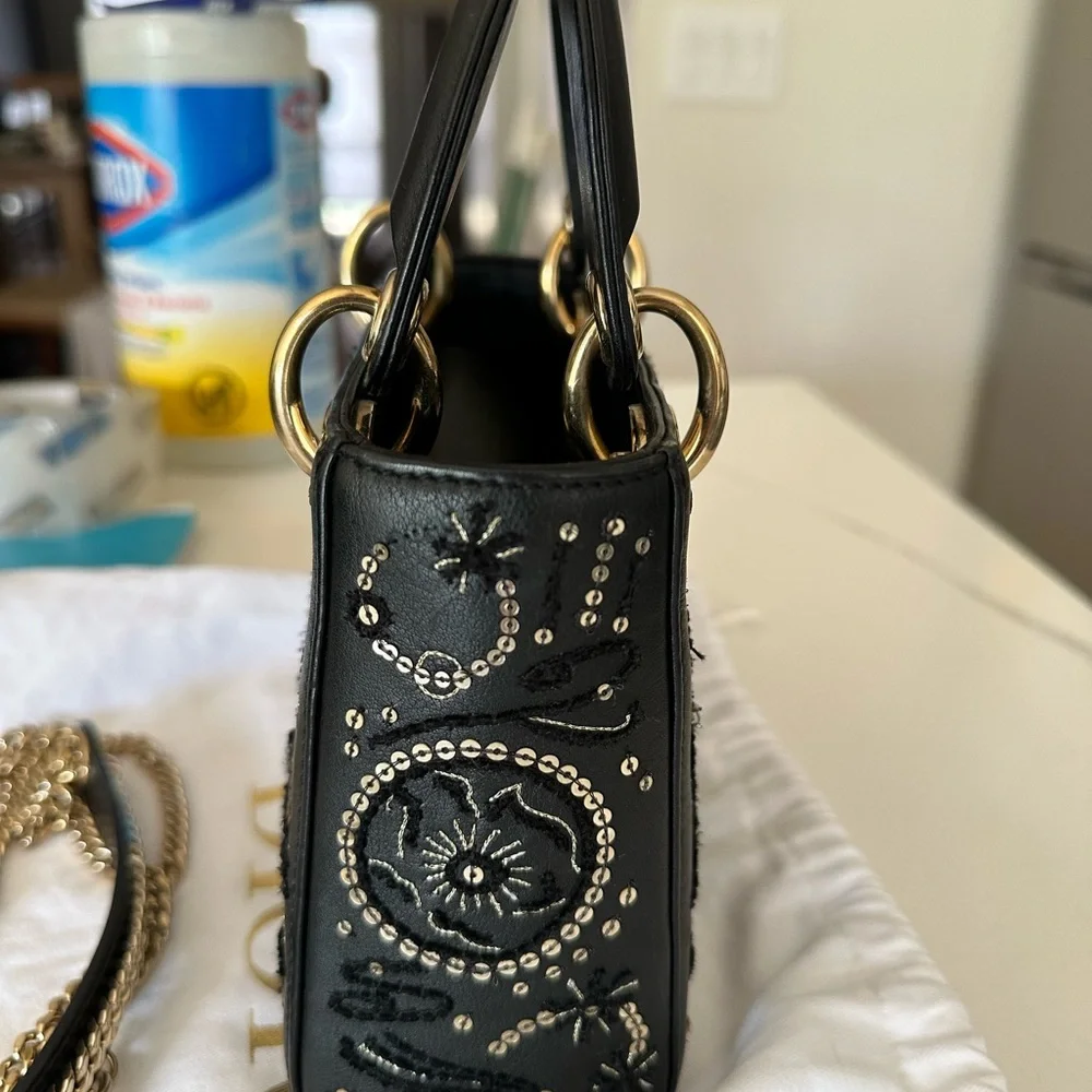 Dior Black Mini Bag with Gold Accents - Picture 4 of 9